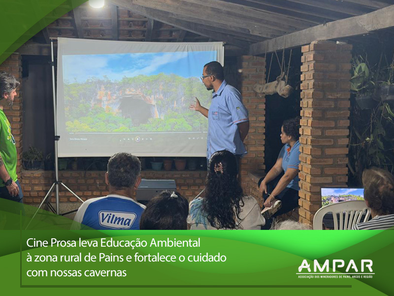 Cine Prosa leva Educação Ambiental à zona rural de Pains e fortalece o cuidado com nossas cavernas