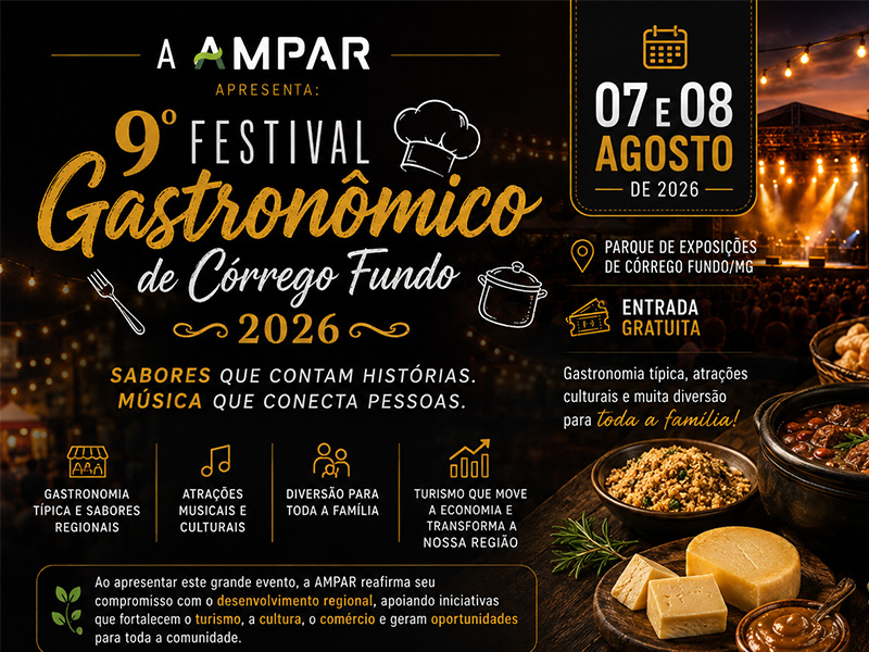 AMPAR apresenta o 9º Festival Gastronômico de Córrego Fundo