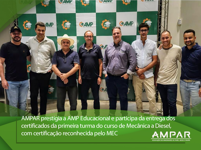 A AMPAR participa da entrega dos certificados da 1ª Turma de Mecânica a Diesel da AMP Educacional